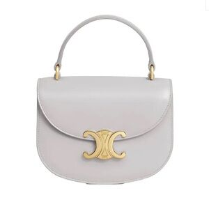 Celine Mini Besace Clea Handbag in Light Gray / Cloudy Grey with Gold Hardware